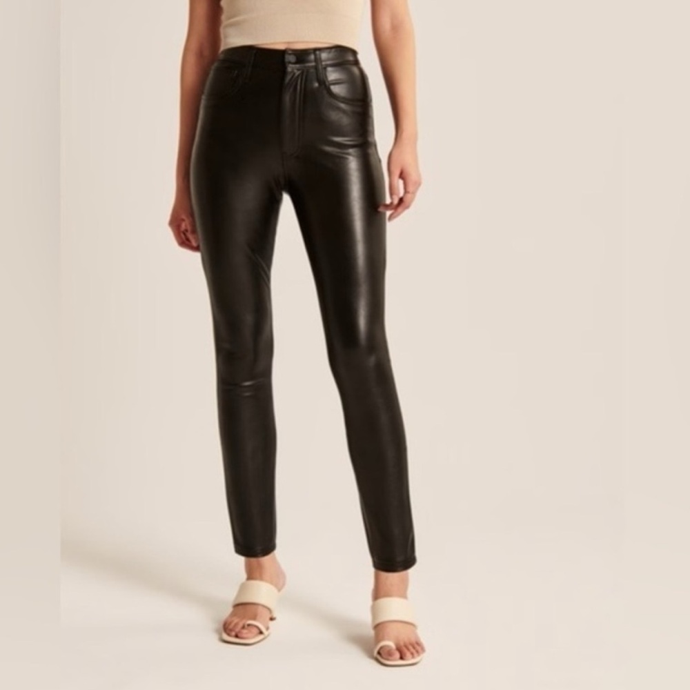Abercrombie & Fitch Vegan Leather High Rise Skinny Pants - Picture 2 of 10